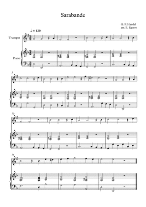 Sarabande, George Frideric Handel, For Trumpet & Piano