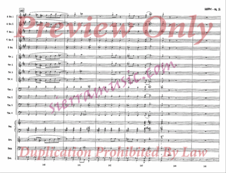 Happy (from One Foot in the Swamp) Jazz Ensemble scores gallery preview page 19