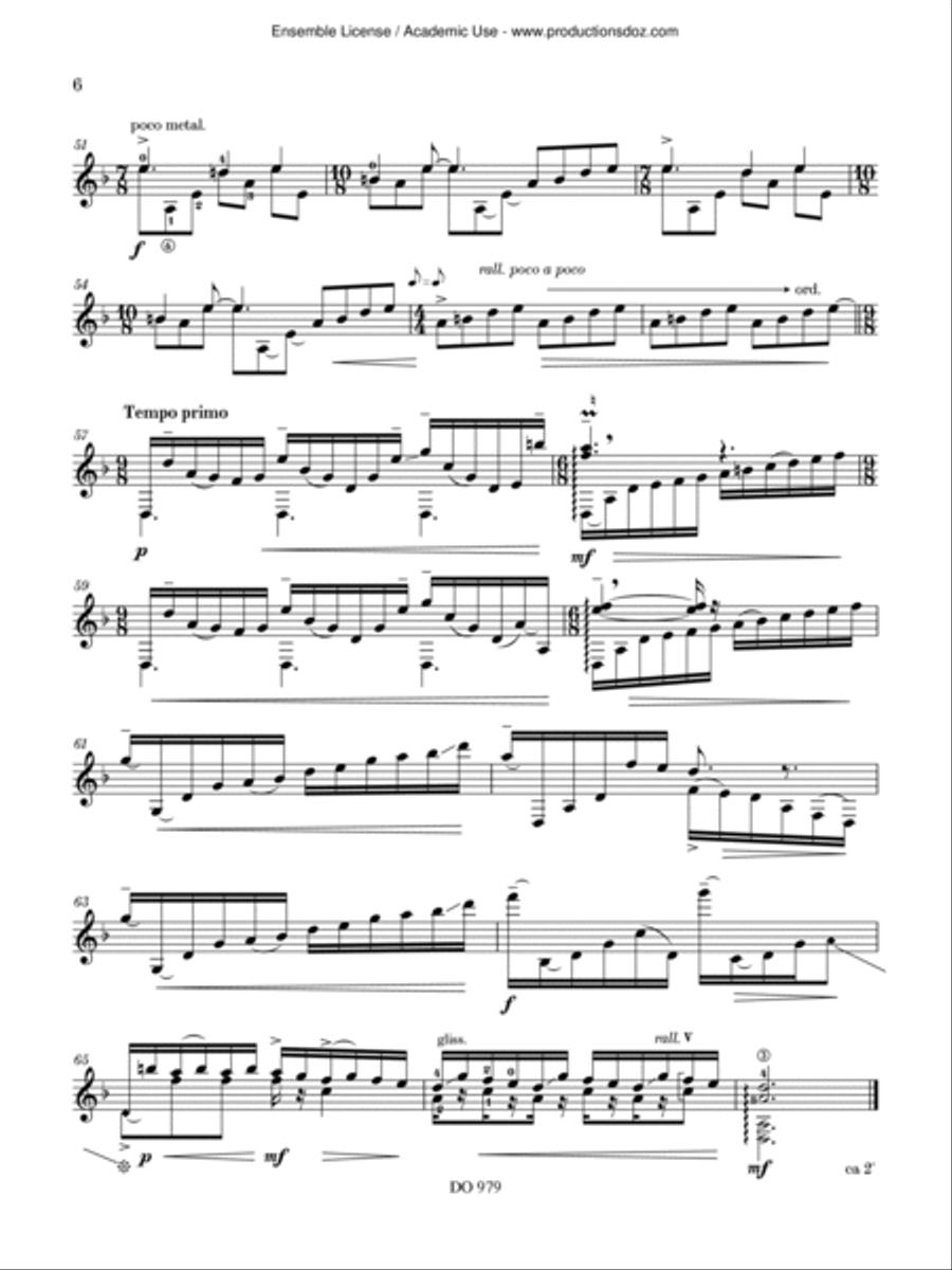 Étude en Ré mineur / Mahlérienne Classical Guitar scores gallery preview page 6