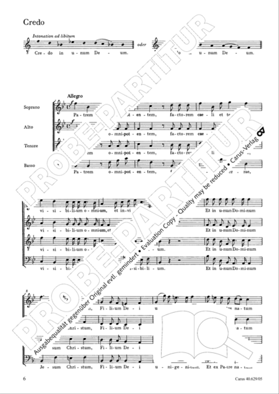 Missa brevis in B flat major 4-Part scores gallery preview page 7