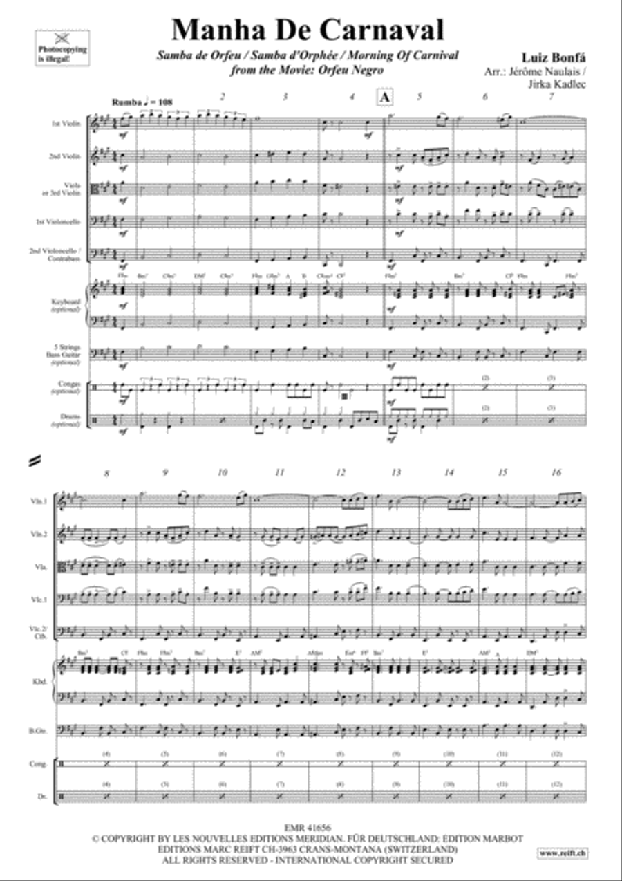 Manha De Carnaval String Orchestra scores gallery preview page 3