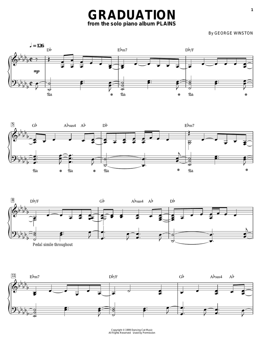 Graduation Piano Solo scores gallery preview page 1
