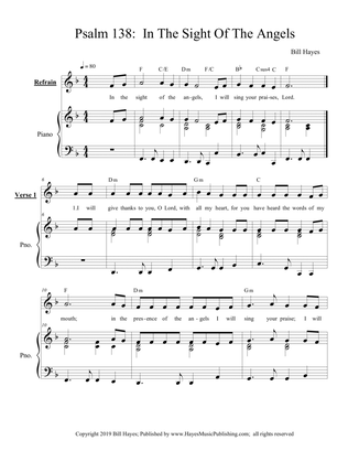 Psalm 138: In The Sight Of The Angels (Piano/vocal)