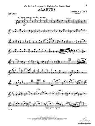 Alarums, Op. 27: Oboe