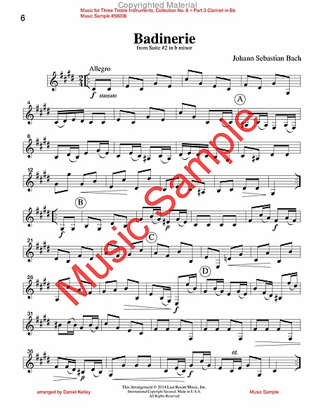 Music for Three Treble Instruments, Collection No. 6 Wedding & Classical Favorites image number null
