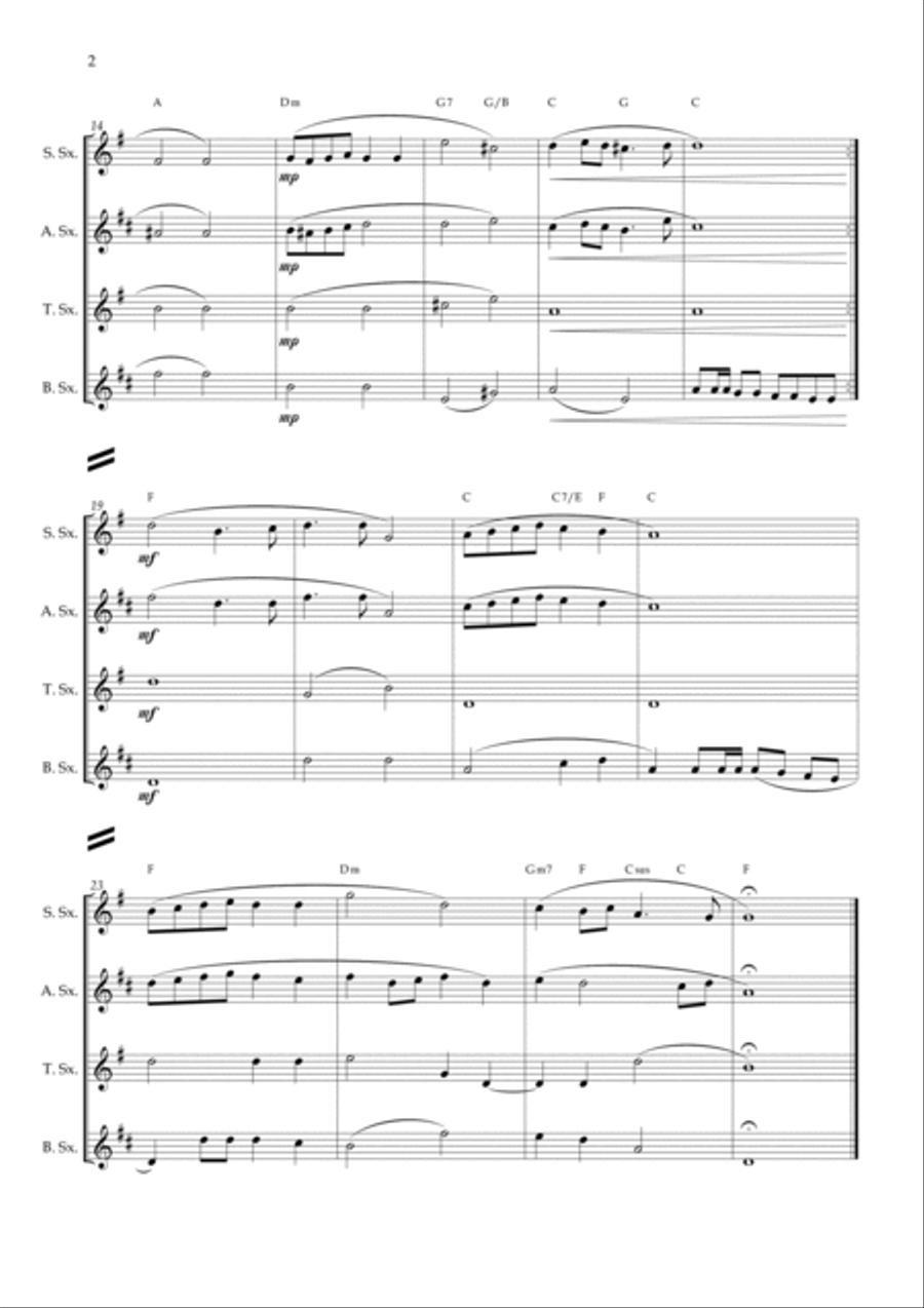 Cantate Domino - Handel (Saxophone Quartet) Chords Saxophone Quartet scores gallery preview page 2