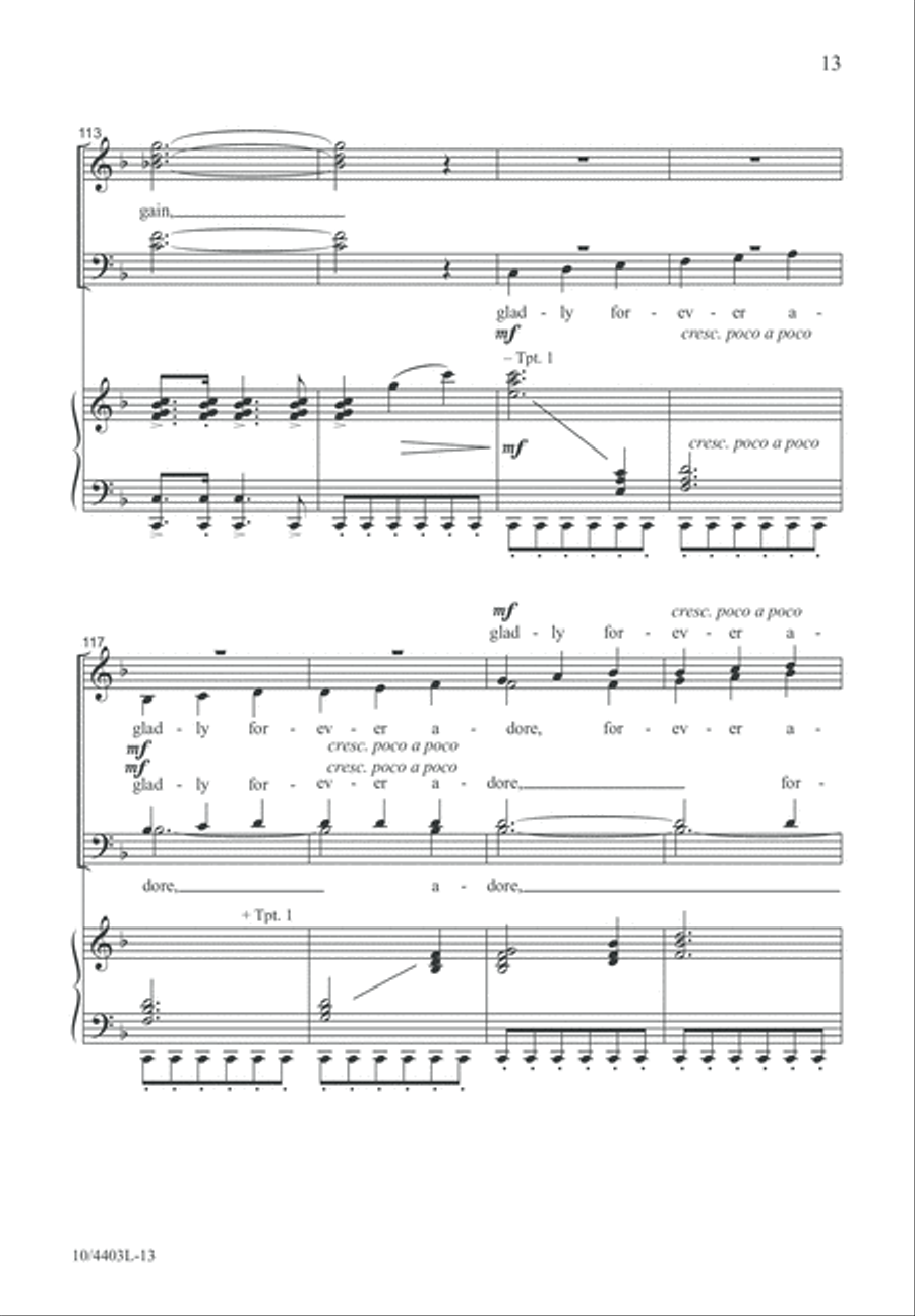 Praise to the Lord, the Almighty 4-Part scores gallery preview page 13
