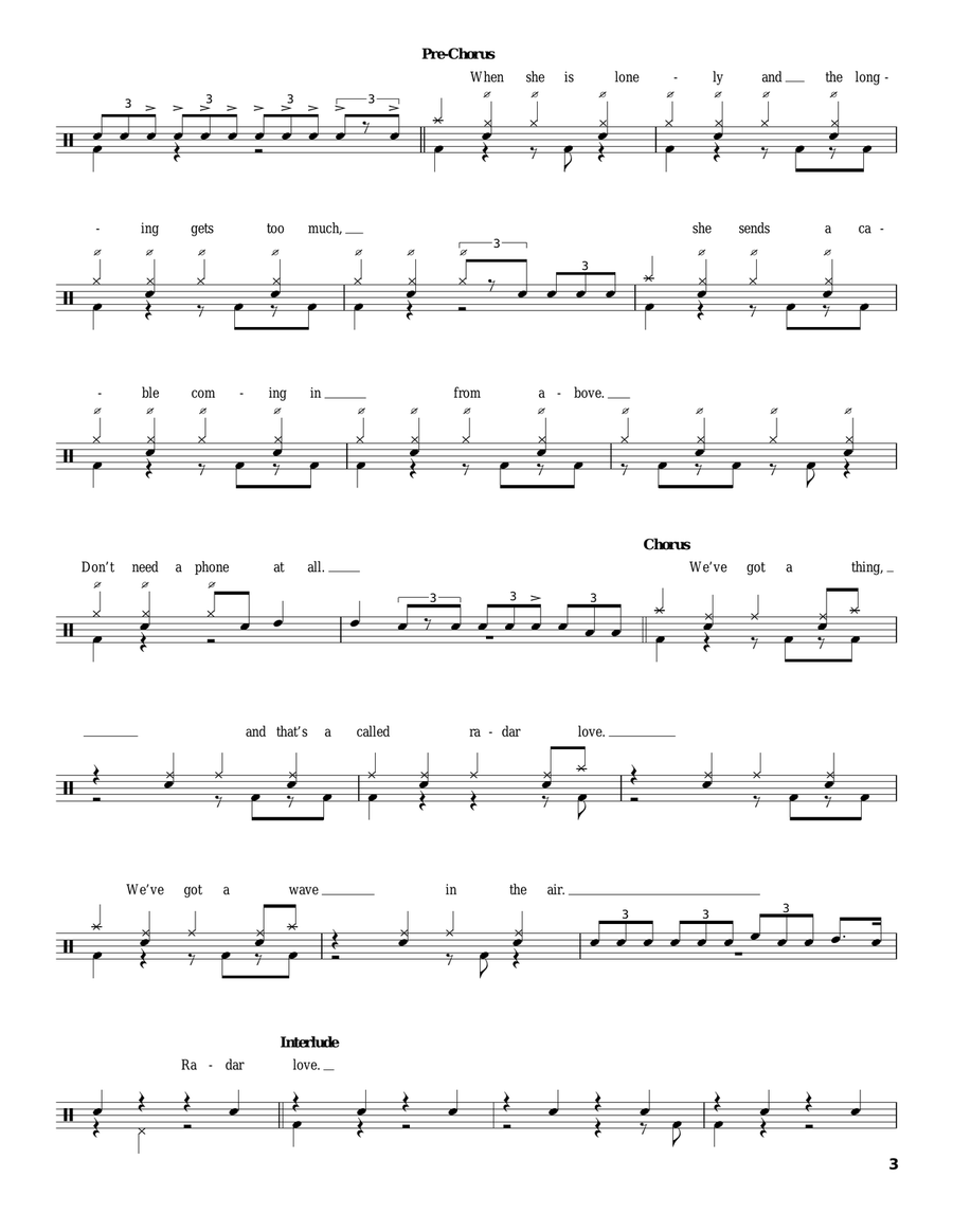 Radar Love Drum Set scores gallery preview page 3