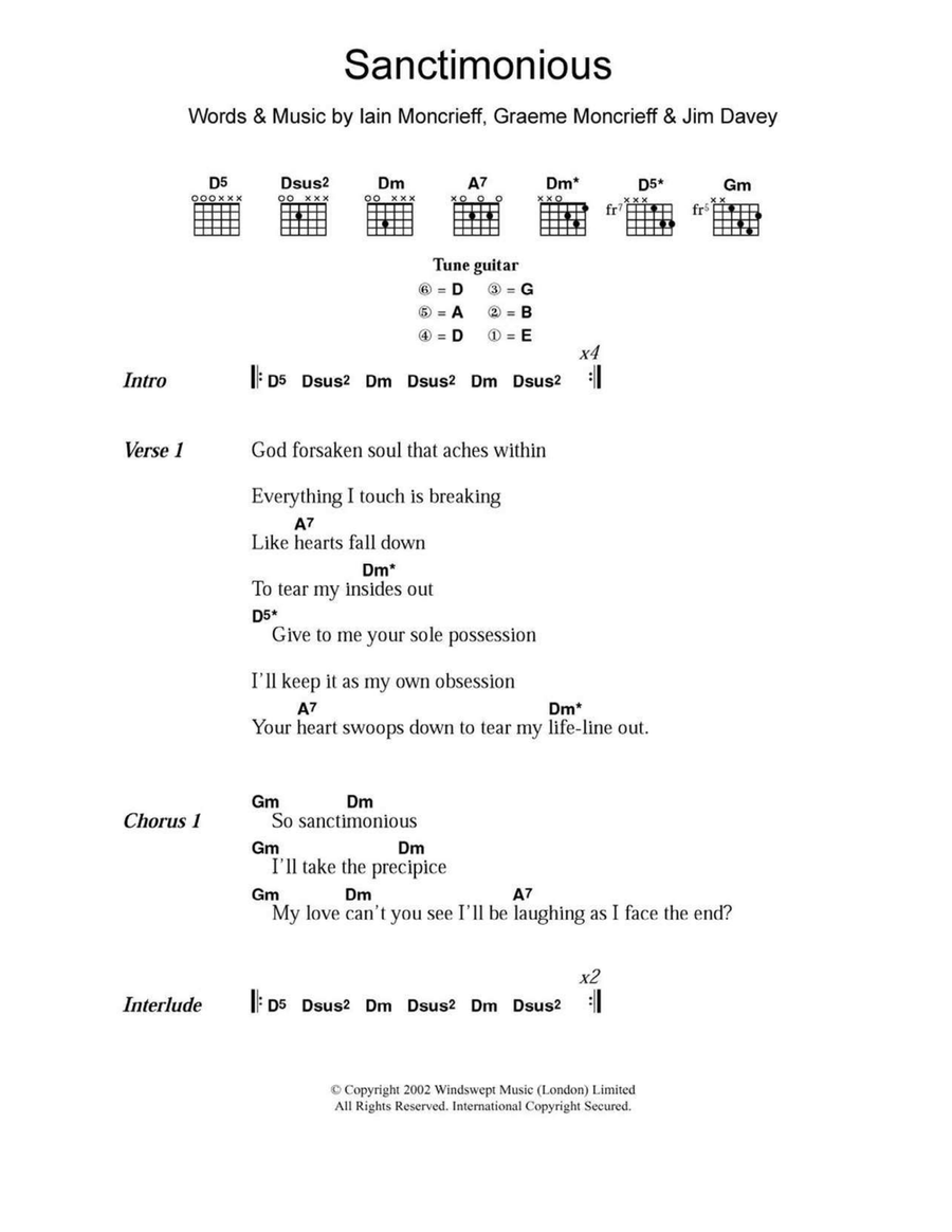 Sanctimonious Sanctimonious Acoustic Guitar scores gallery preview page 1