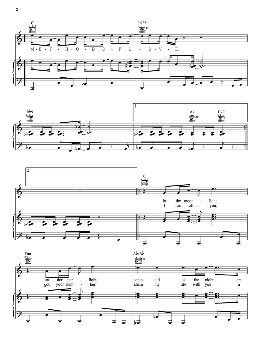 Method Of Modern Love Method Of Modern Love Piano, Vocal, Guitar scores gallery preview page 2