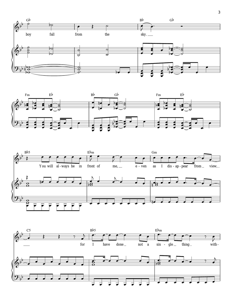 Boy Falls From The Sky Boy Falls From The Sky Piano, Vocal scores gallery preview page 3