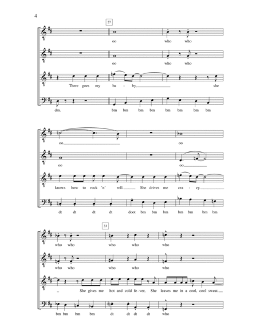 Crazy Little Thing Called Love (arr. Deke Sharon) TTBB scores gallery preview page 4