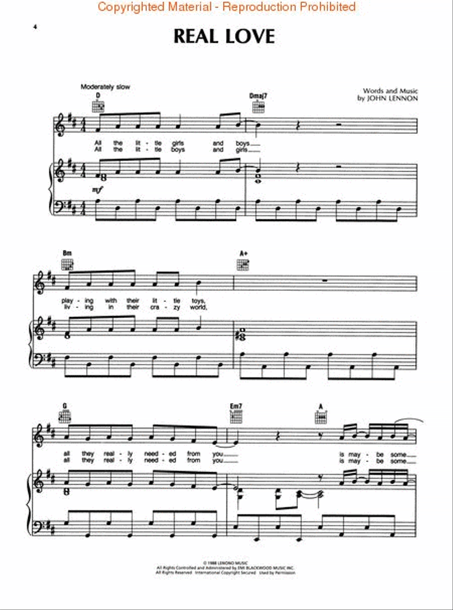 Imagine Piano, Vocal, Guitar scores gallery preview page 2