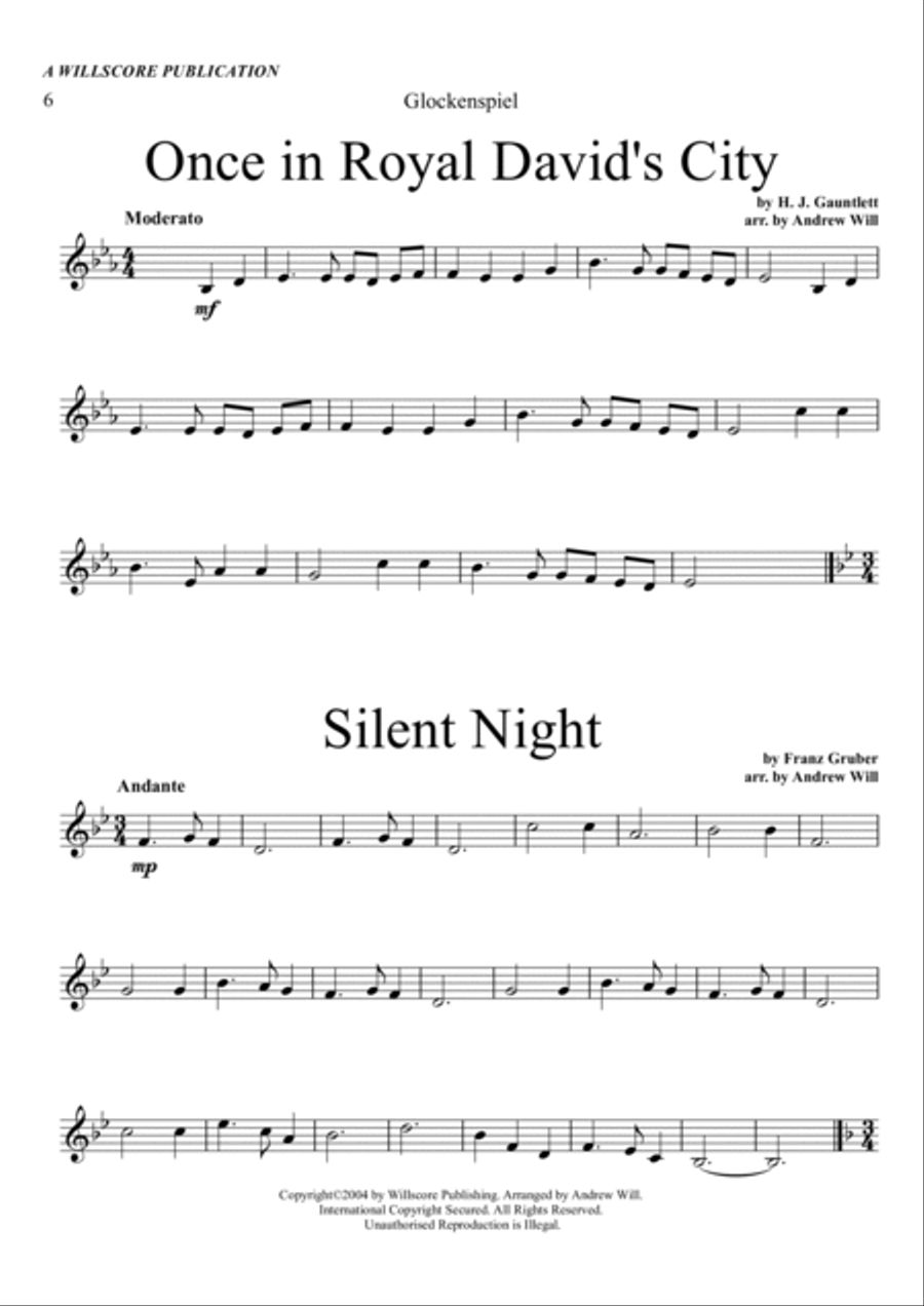 Christmas Carol Selections - Glockenspiel/Xylophone Piano scores gallery preview page 6