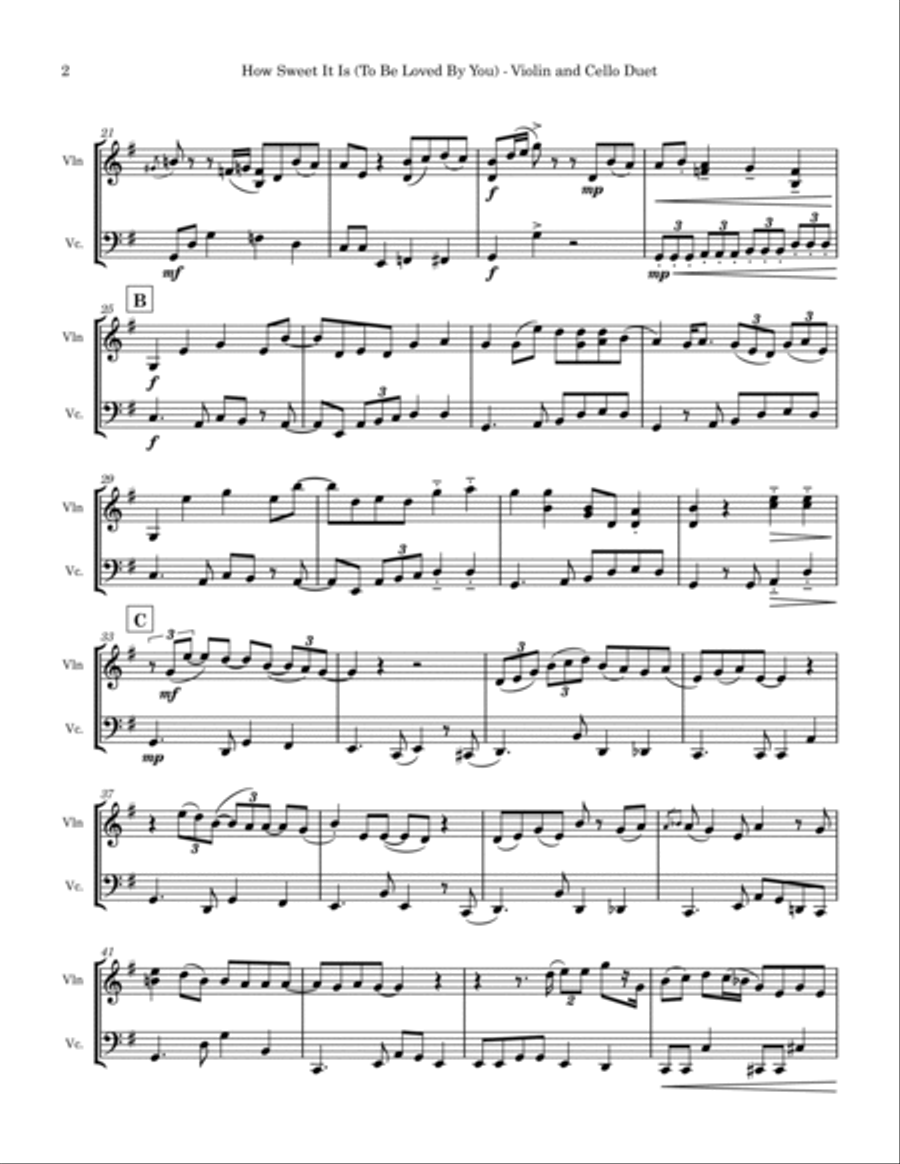 How Sweet It Is (to Be Loved By You) String Duet scores gallery preview page 2