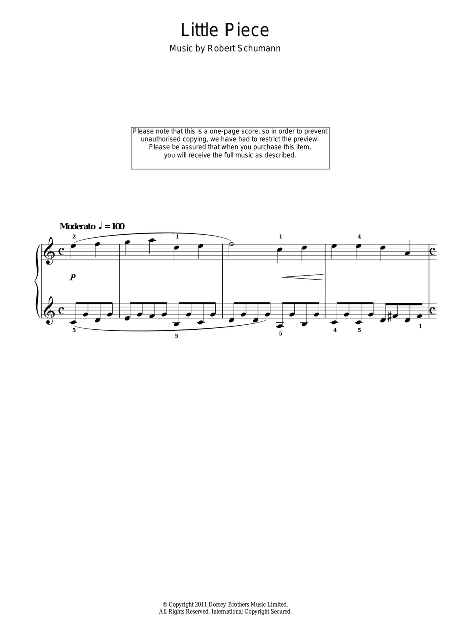 Little Piece Little Piece Piano Solo scores gallery preview page 1