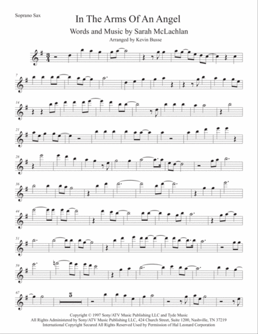 Angel Soprano Saxophone scores gallery preview page 1