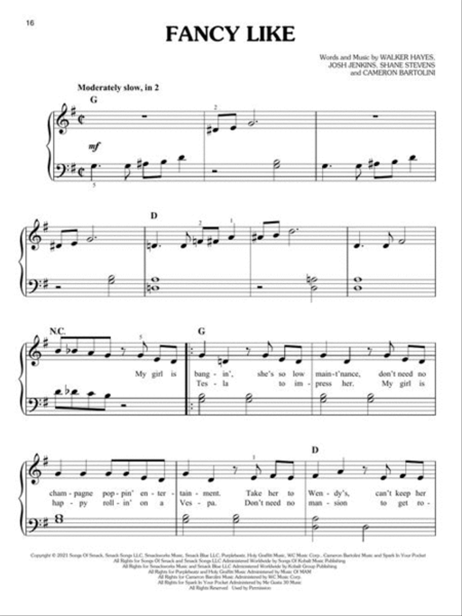 Chart Hits of 2021-2022 Easy Piano scores gallery preview page 6