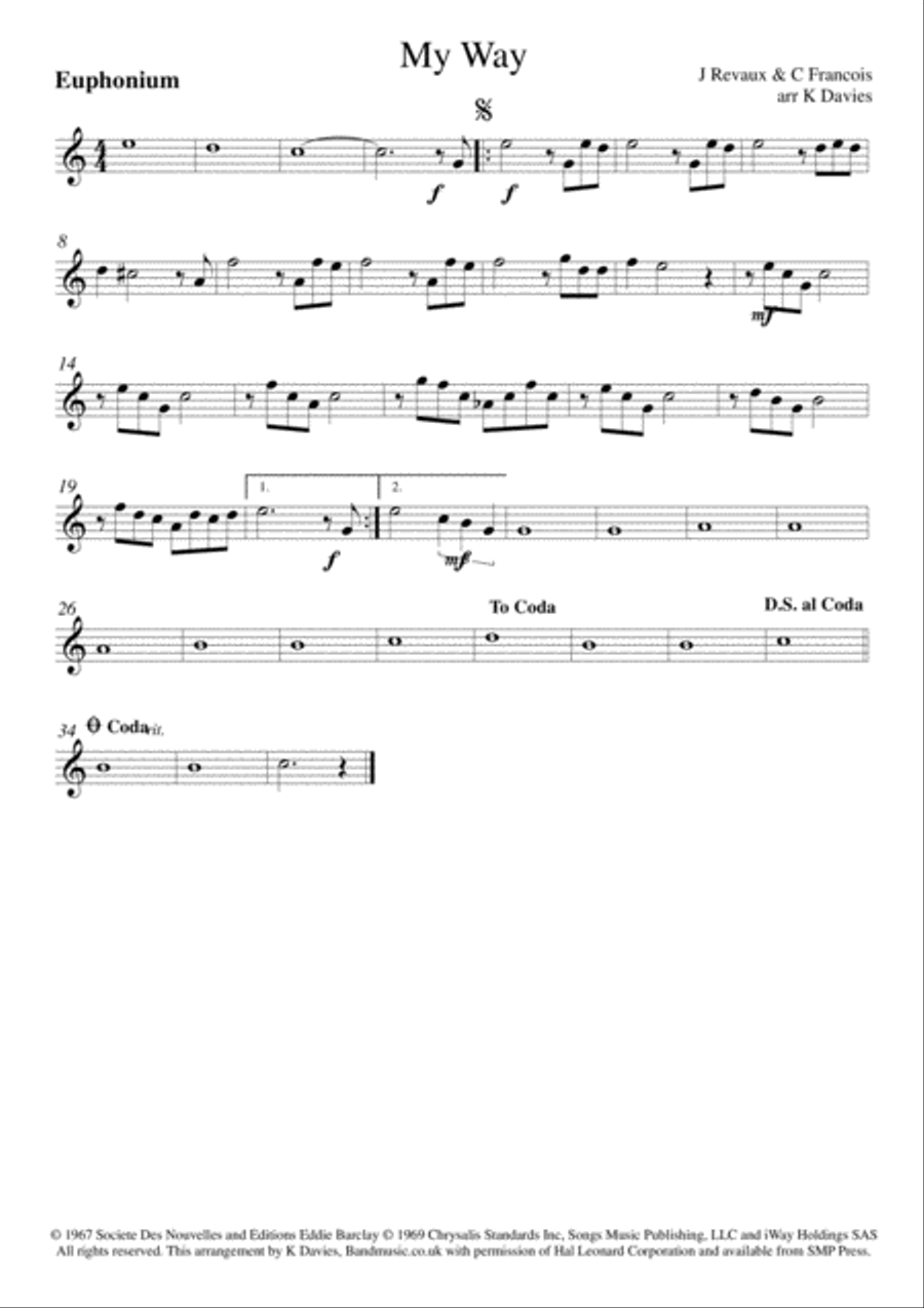 My Way My Way Brass Ensemble scores gallery preview page 4