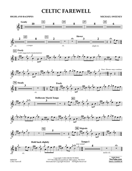 Celtic Farewell - Bagpipes by Michael Sweeney Bagpipe - Digital Sheet Music