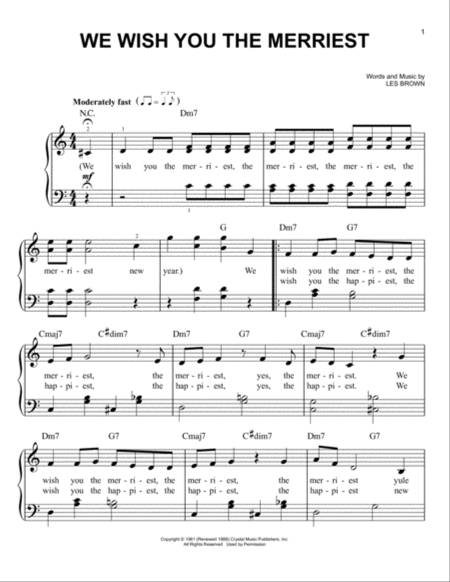 We Wish You The Merriest Easy Piano scores gallery preview page 1