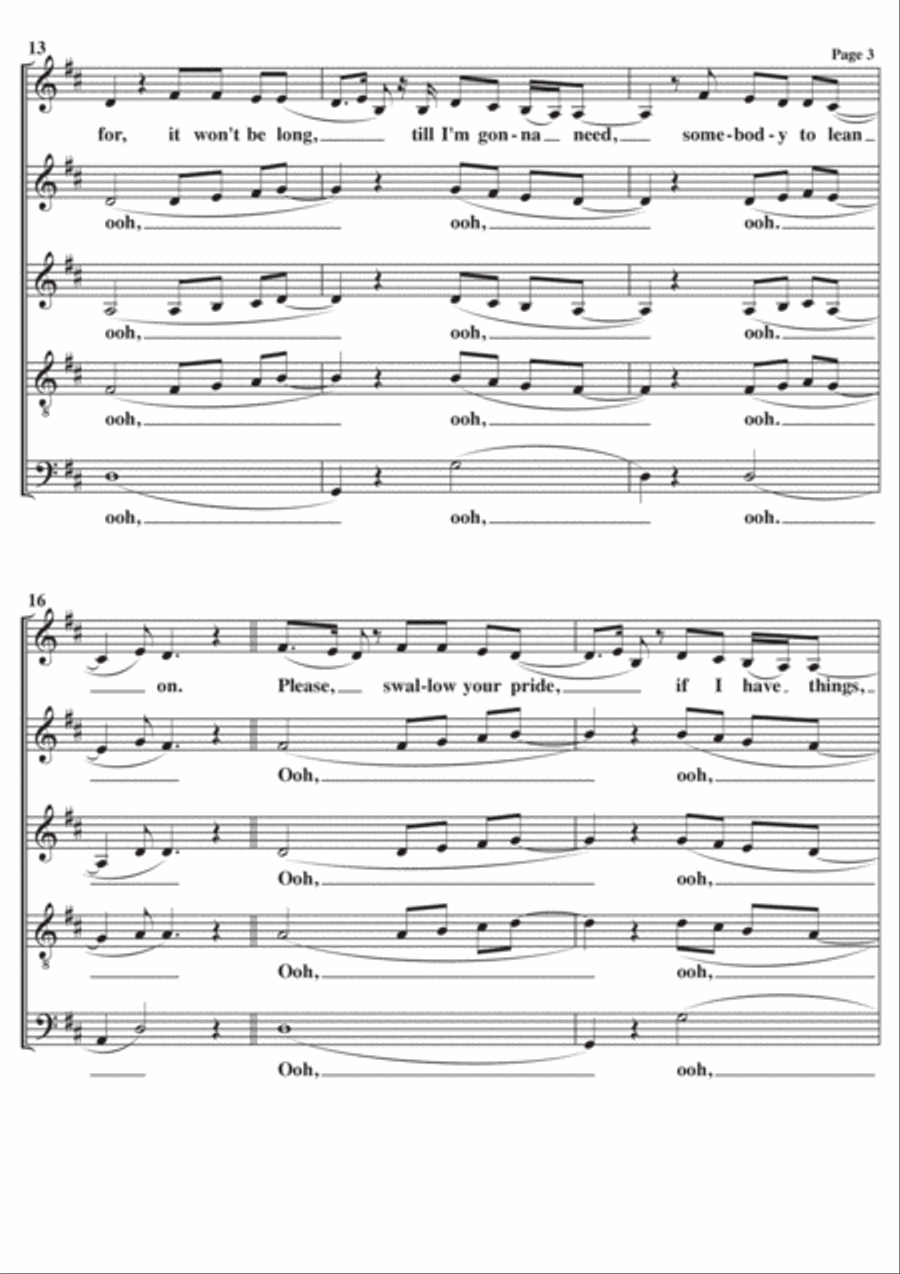 Lean On Me Lean On Me 4-Part scores gallery preview page 3