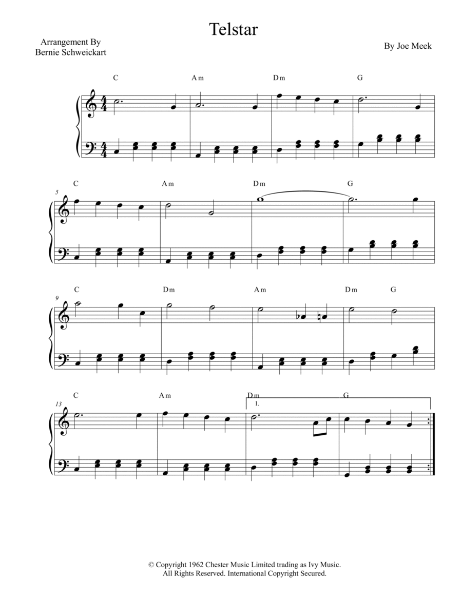 Telstar Telstar Easy Piano scores gallery preview page 1