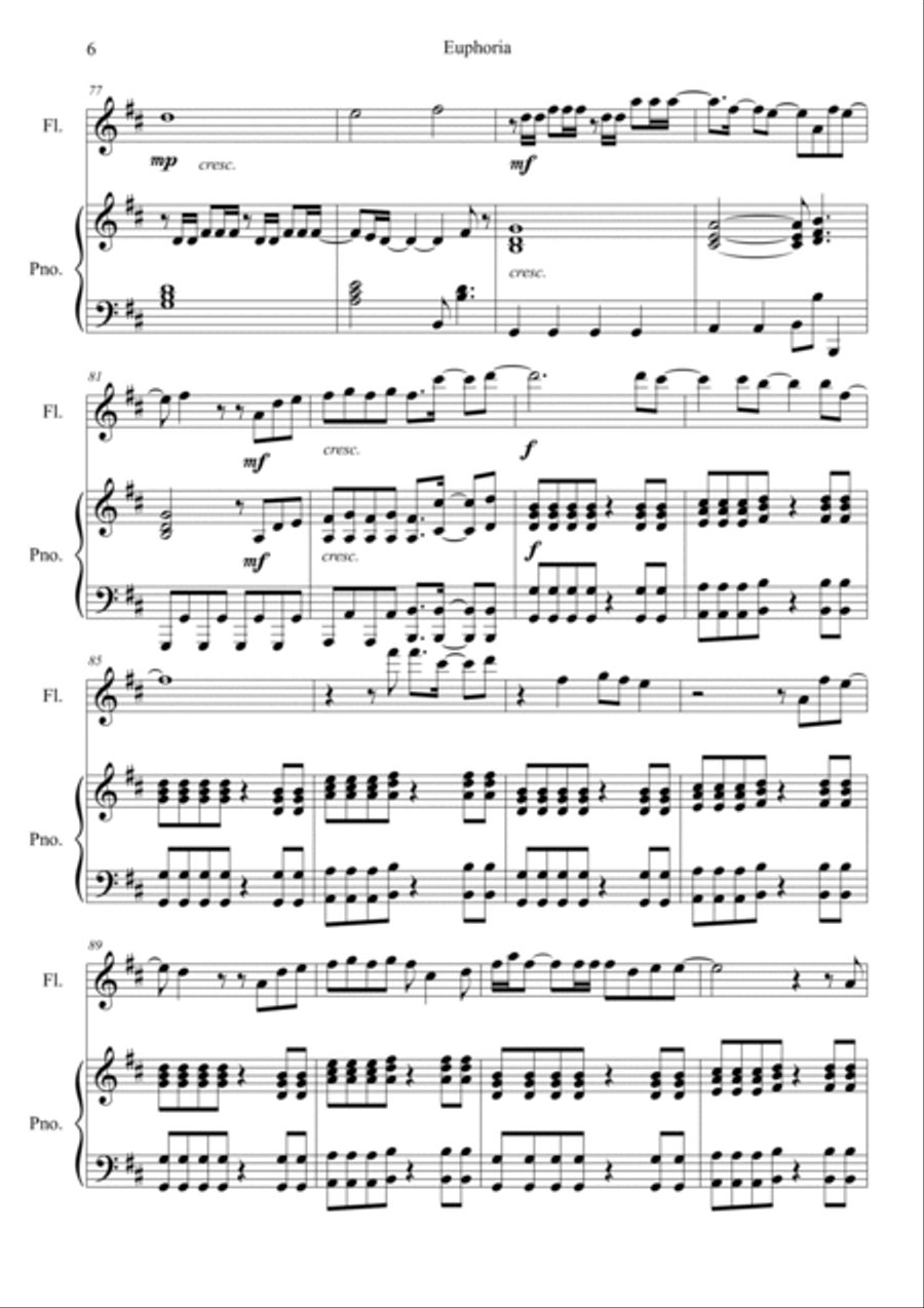 Euphoria Flute Solo scores gallery preview page 6