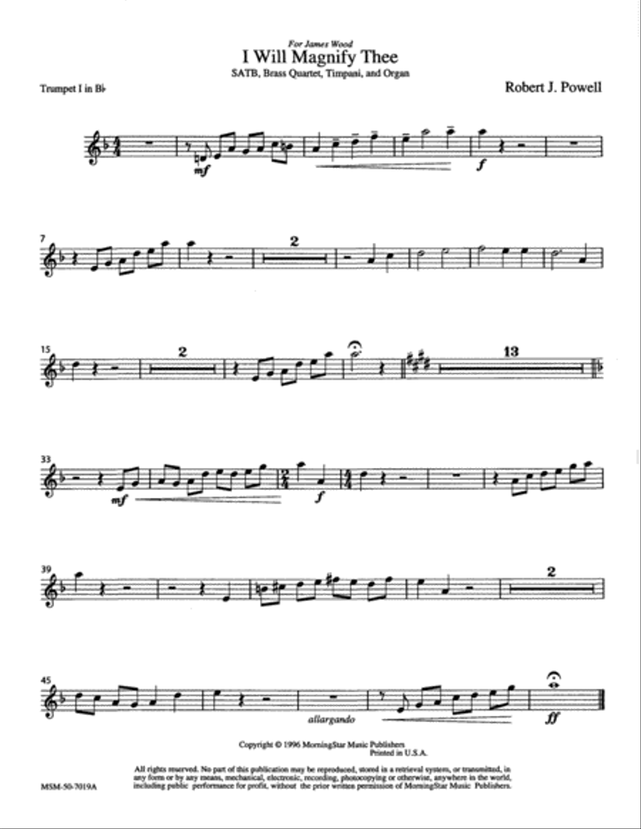 I Will Magnify Thee Choir scores gallery preview page 1