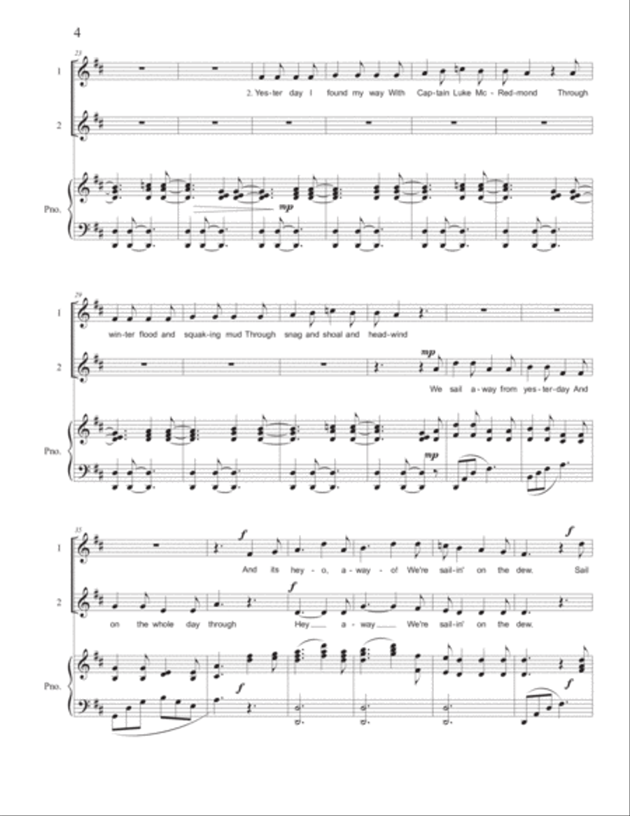 Sailing on the Dew [Two-Part Treble] SA scores gallery preview page 4