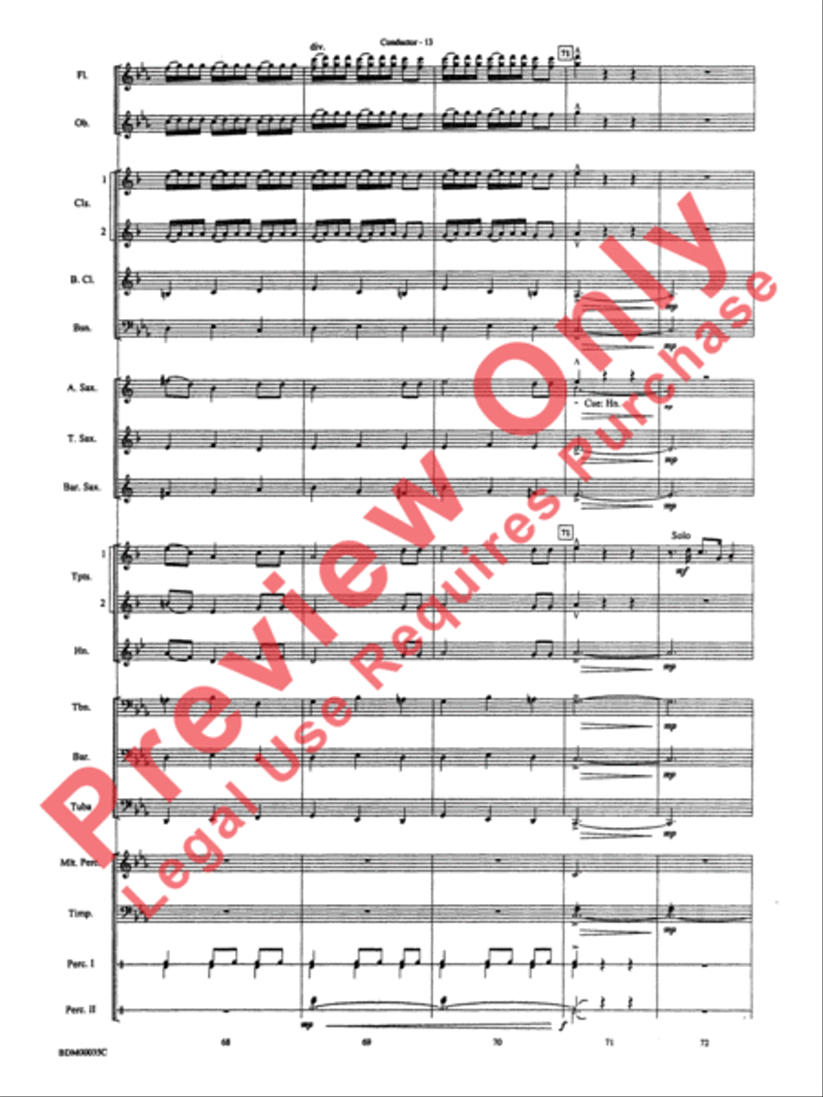 Tribal War Chant Concert Band scores gallery preview page 16