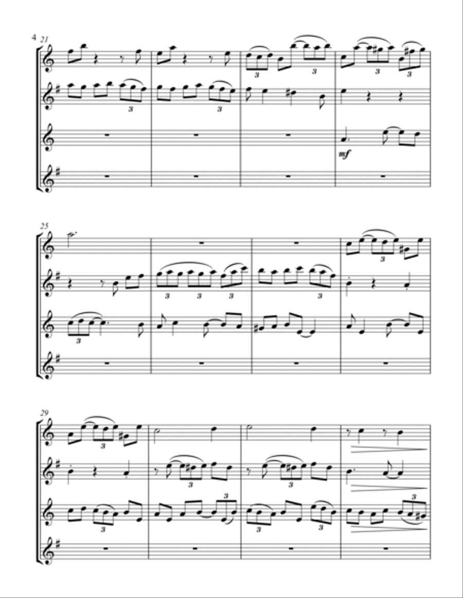 Little Fusion in G Minor - For Saxophone Quartet Saxophone Quartet scores gallery preview page 4