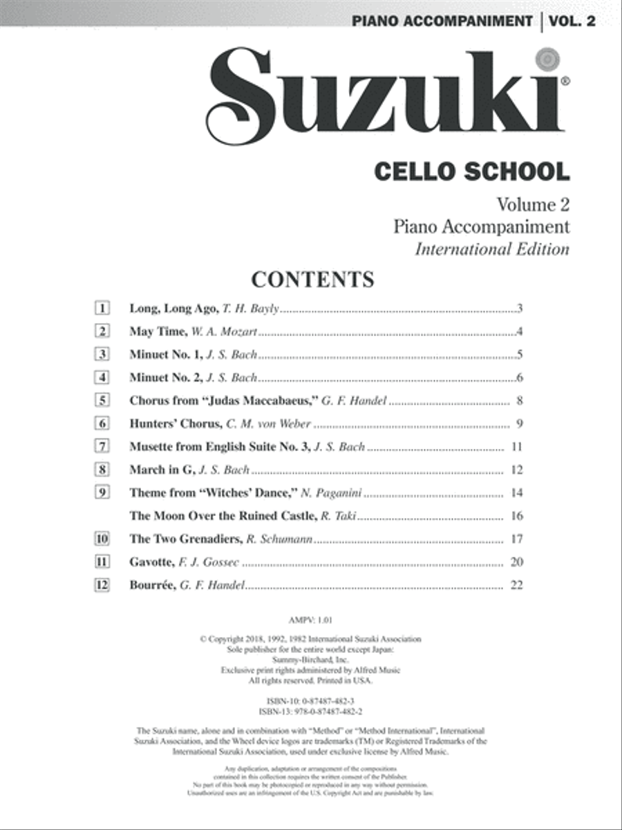 Suzuki Cello School, Volume 2