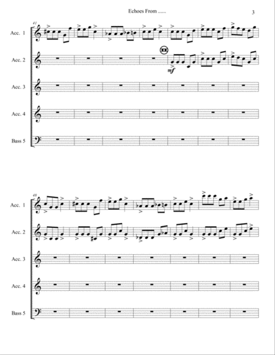 Echoes From ...... (for accordion orchestra) Accordion Orchestra scores gallery preview page 4