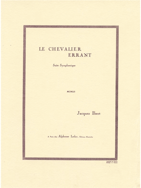 Le Chevalier Errant, Epopee Choregraphique