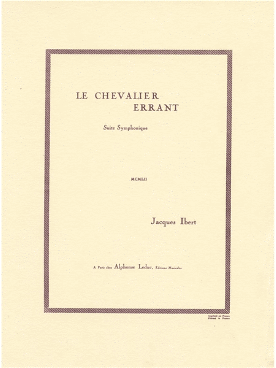 Le Chevalier Errant, Epopee Choregraphique Orchestra scores gallery preview page 1