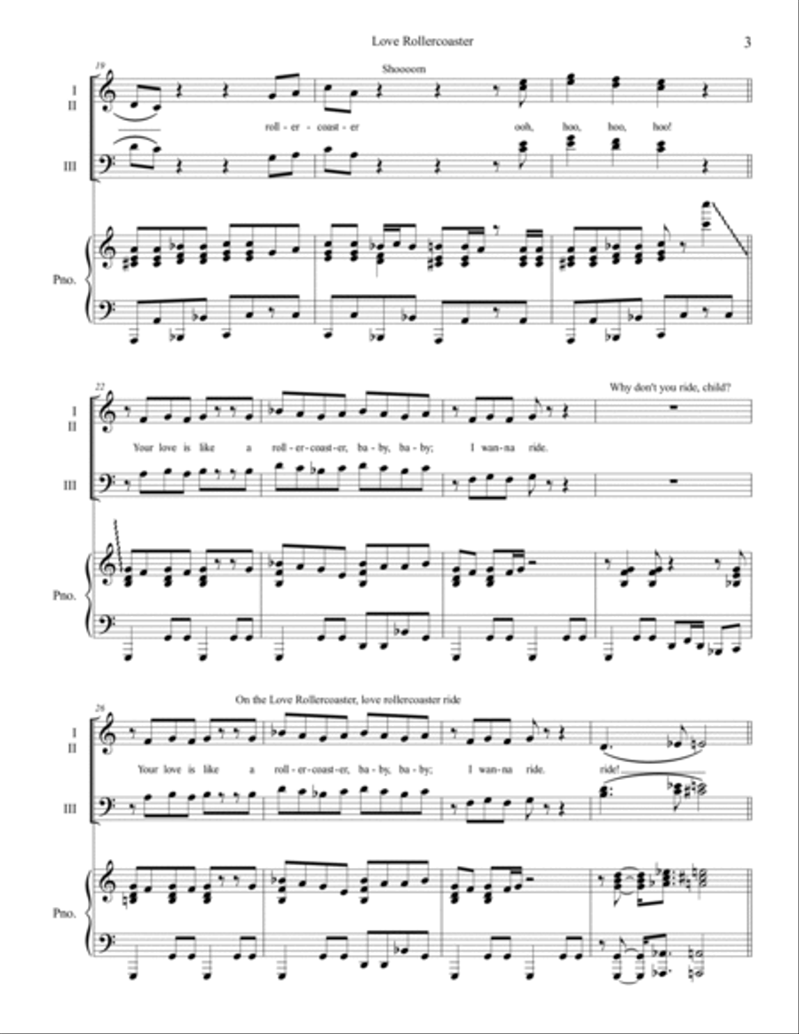 Love Rollercoaster 3-Part scores gallery preview page 3