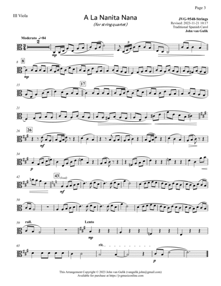 20 Advanced Christmas String Quartets - Part III Viola