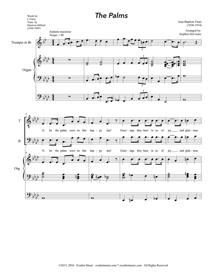 The Palms (SATB) The Palms (SATB) 4-Part scores gallery preview page 1