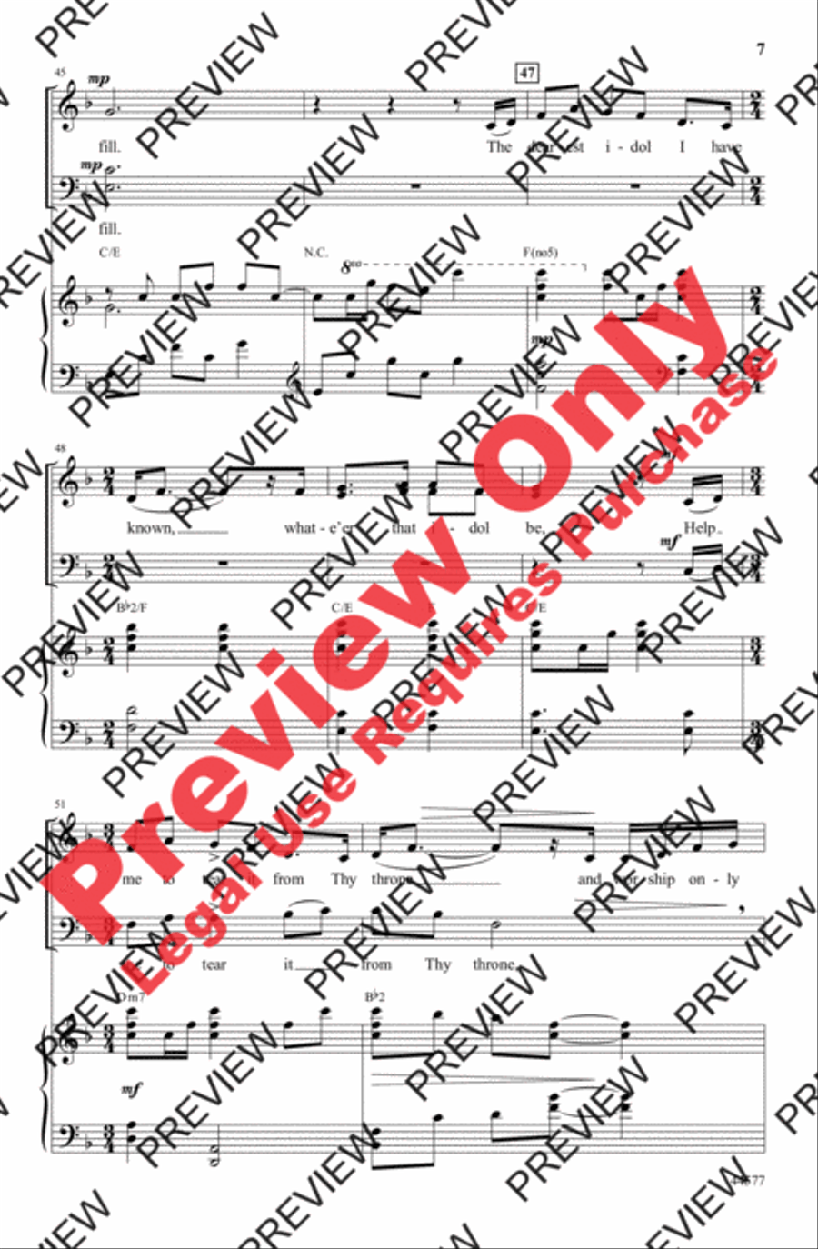 O, For a Closer Walk 4-Part scores gallery preview page 7