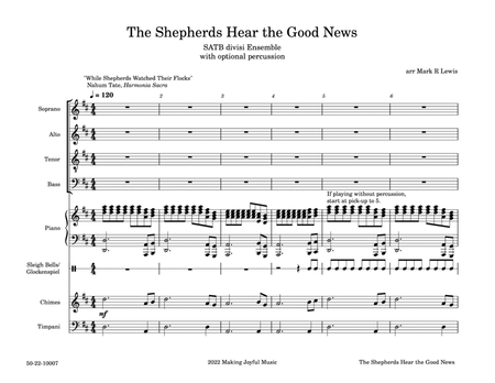 The Shepherds Hear the Good News - SATB divisi Ensemble