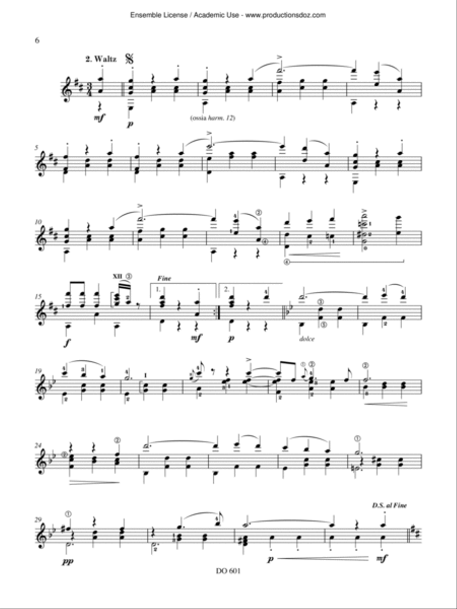 On the Beautiful Blue Danube Classical Guitar scores gallery preview page 6