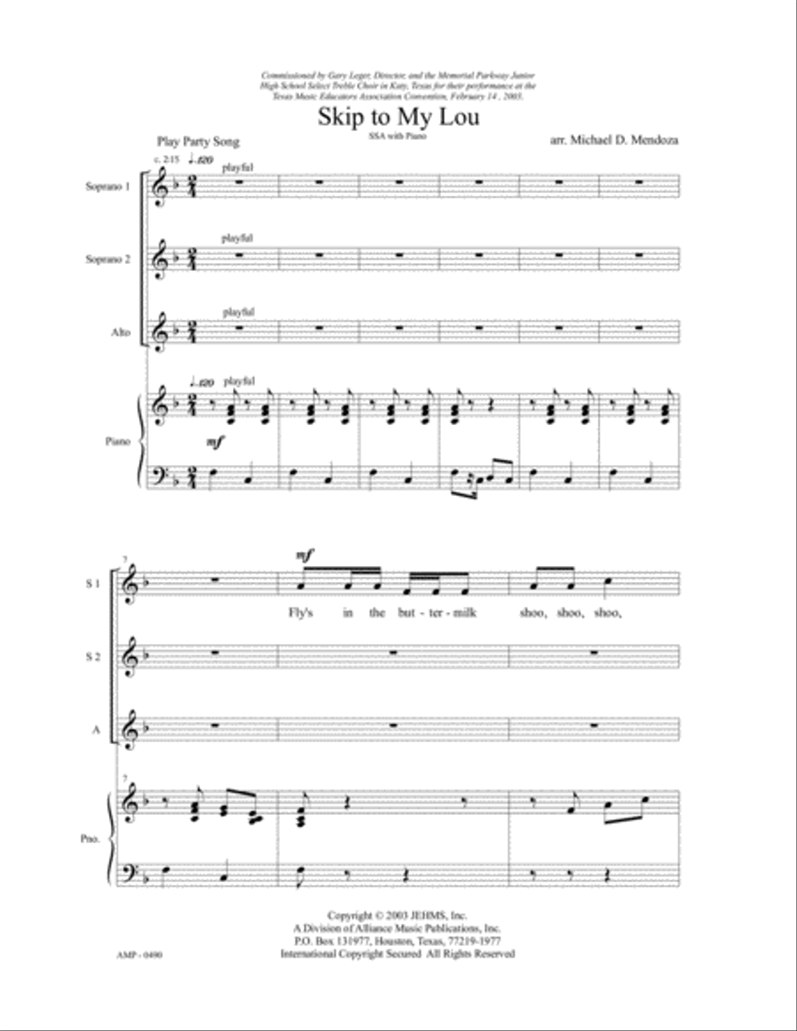 Skip to My Lou SSA scores gallery preview page 2