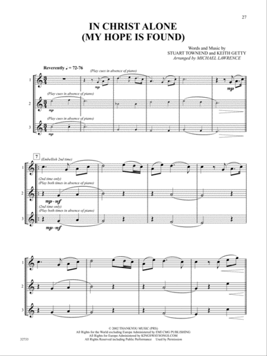 Favorite Songs of Praise (Solo-Duet-Trio with Optional Piano) Alto Saxophone scores gallery preview page 3
