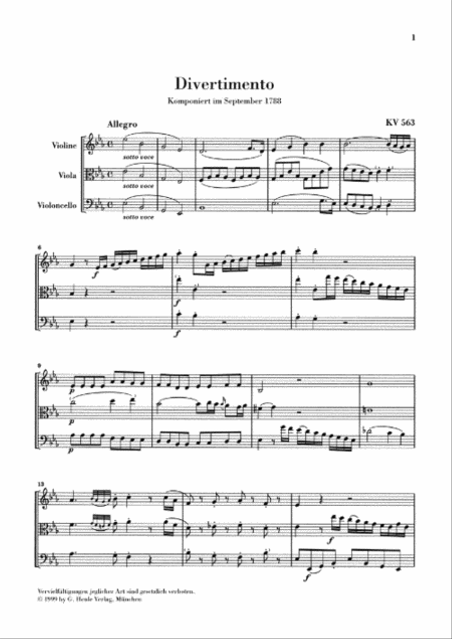 String Trio E Flat Major K.563 String Trio scores gallery preview page 2