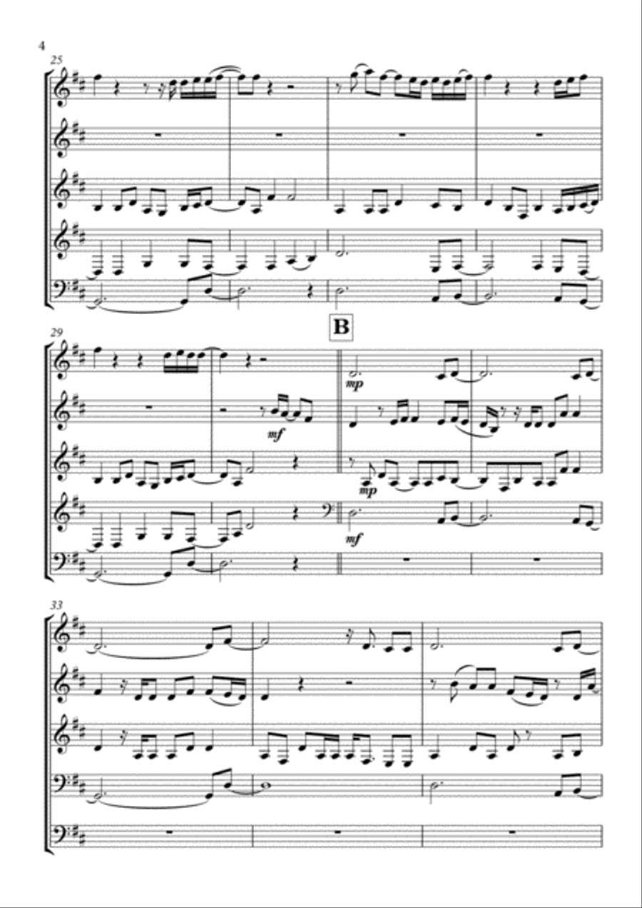 Kiss Me Woodwind Quintet scores gallery preview page 4