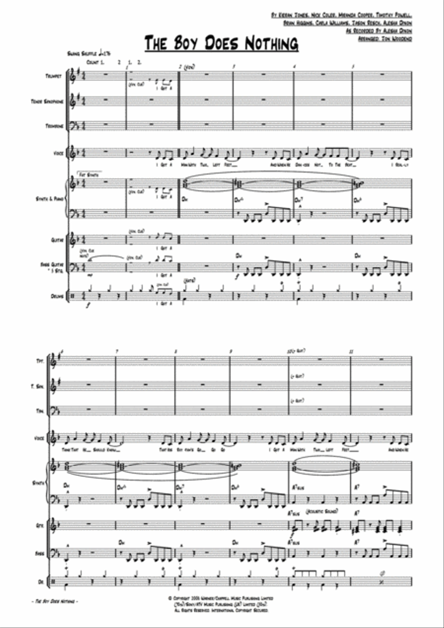 The Boy Does Nothing Jazz Ensemble scores gallery preview page 6