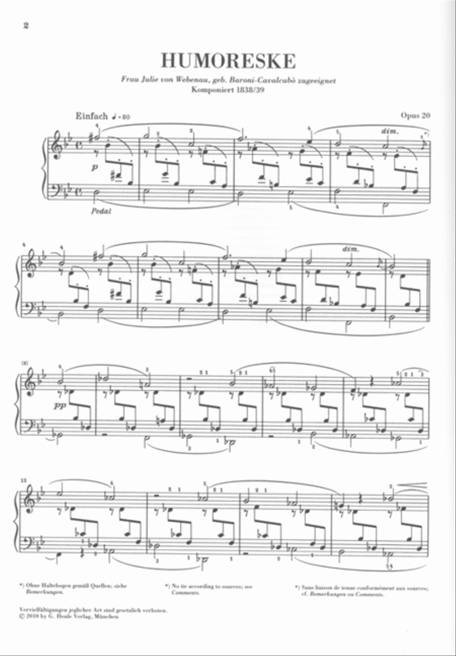Humoresque in B-flat Major, Op. 20 Piano Solo scores gallery preview page 2