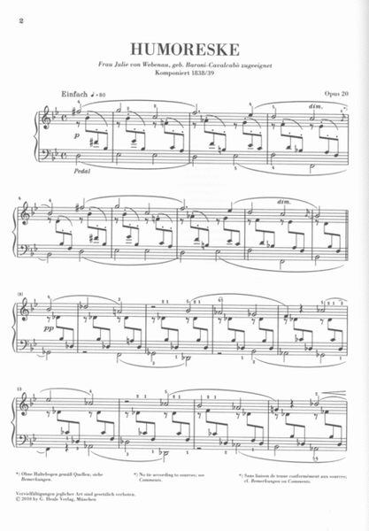 Humoresque in B-flat Major, Op. 20