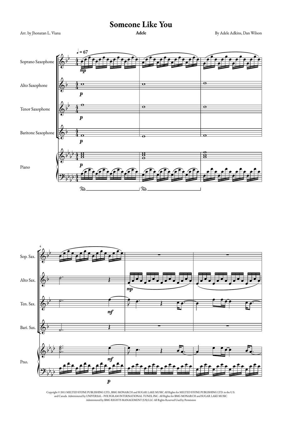 Someone Like You Small Ensemble scores gallery preview page 1